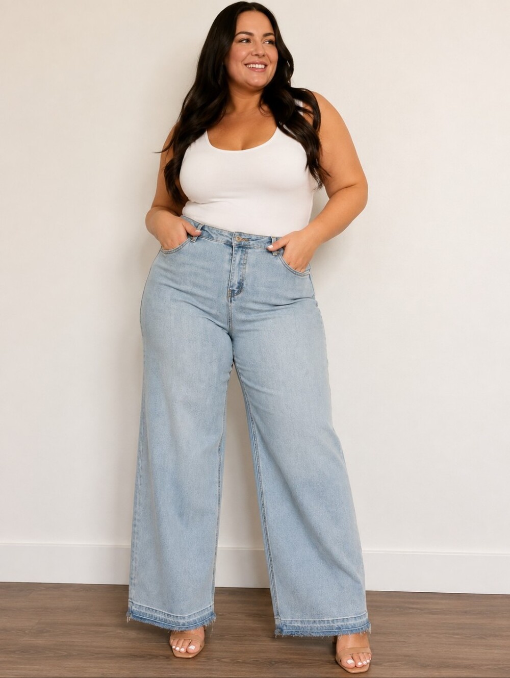 ❤️ TRACTR HIGH RISE WIDE LEG JEANS, 16 (33)
